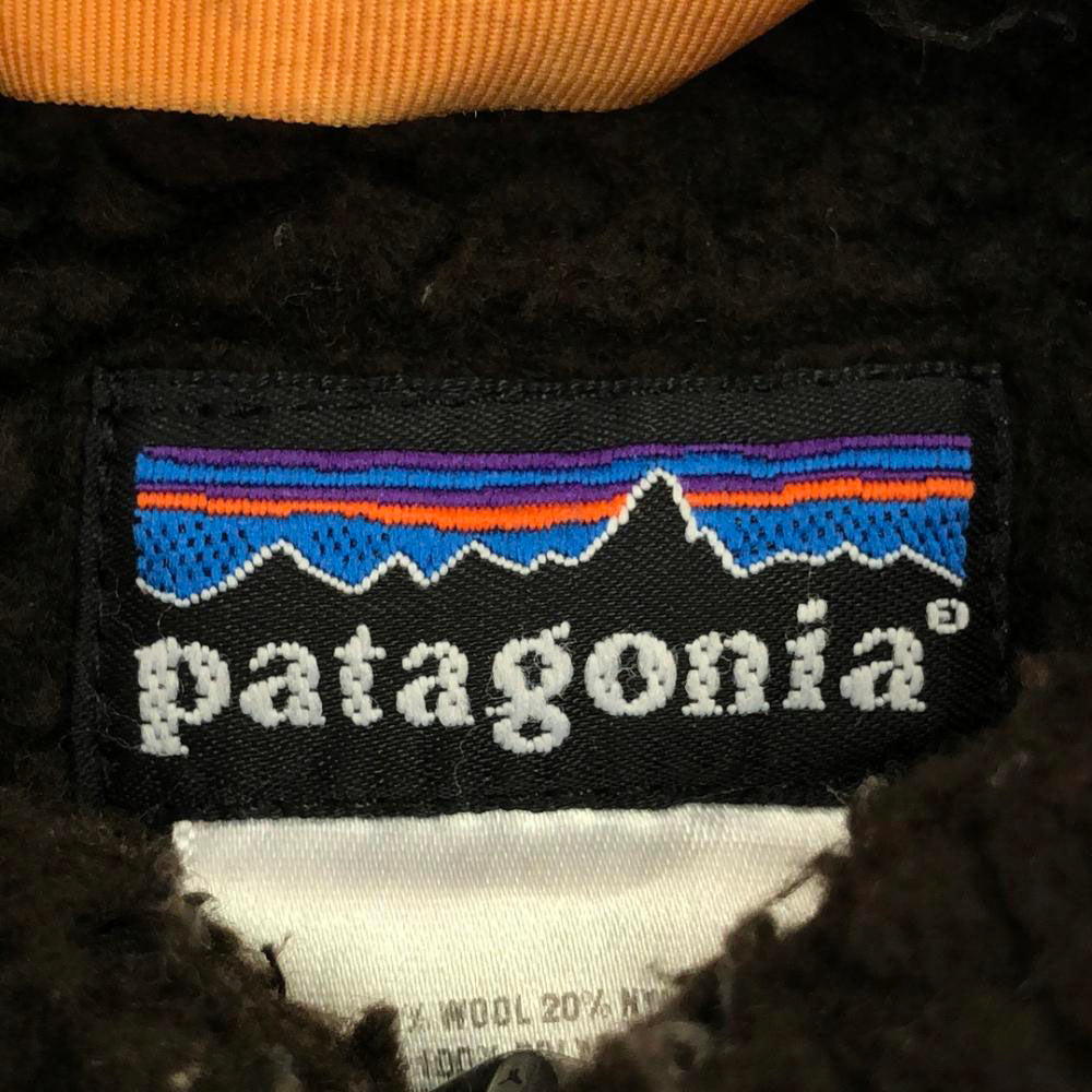 patagonia パタゴニア ウールブレンド 27405 ストライプ柄 ジップジャケット M ブラウン系 裏ボア レディース