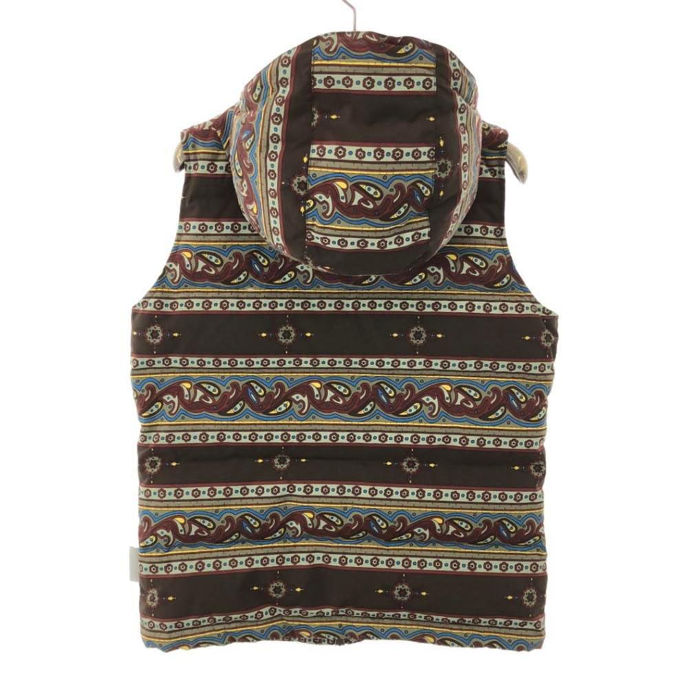 WILDTHINGS ワイルドシングス ペイズリー柄 フード付き ダウンベスト XS ダブルジップ PERTEX CLASSIC ECO アウトドア メンズ