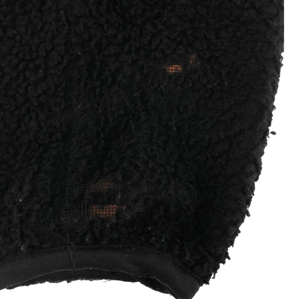 XLARGE エクストララージ ロゴプリント フルジップ フリース ボアジャケット S ブラック 裏メッシュ 切替 メンズ