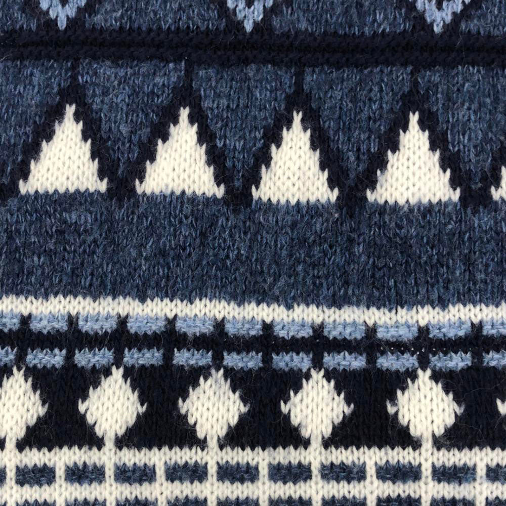 カーリーブレイク 90s USA製 オールド 総柄 長袖 セーター ブルー系 ニット メンズ