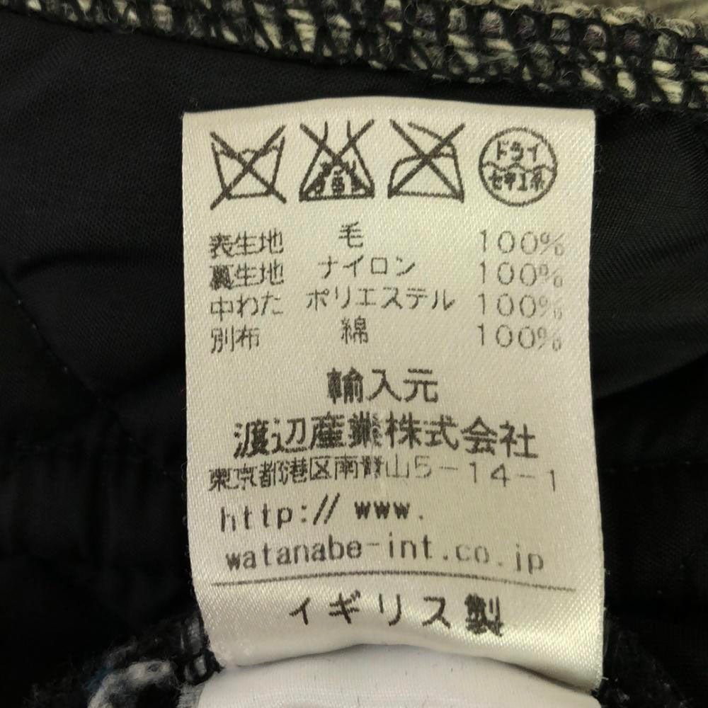 LAVENHAM ラベンハム イギリス製 ウール ヘリンボーン柄 キルティングジャケット 36 グレージュ レディース