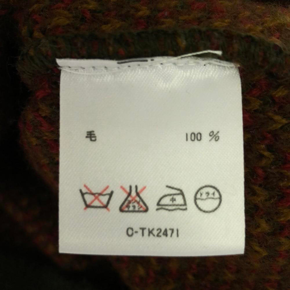 ランバン スタジオ 90s ウール オールド 総柄 長袖 ニット 48 カーキ系 セーター メンズ