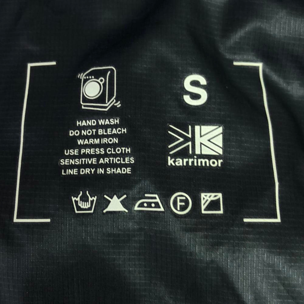 Karrimor カリマー ワッペン フーデッド ダウンコート S ネイビー 裏地付き スナップボタン ダブルファスナー レディース