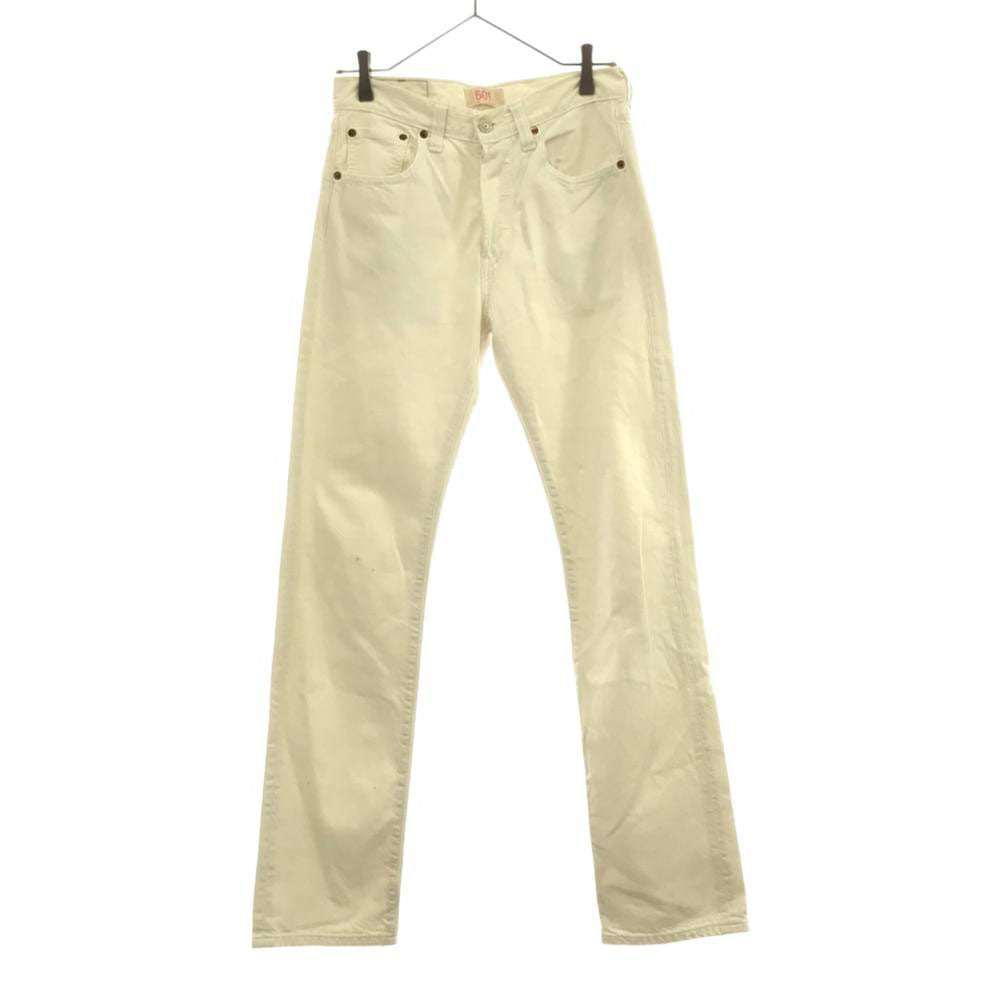 リーバイス 501 ロゴワッペン ホワイト デニムパンツ w28 ホワイト Levi's 赤タブ ボタンフライ ジーンズ メンズ