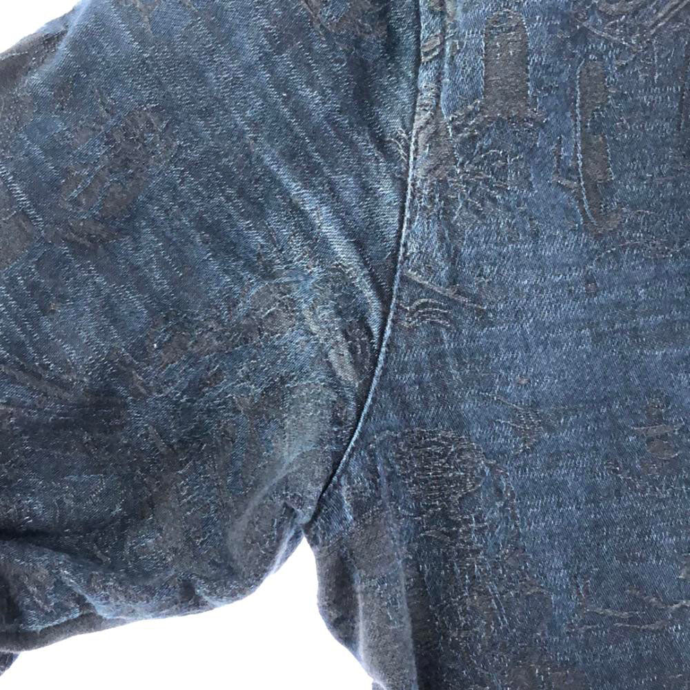 SON OF THE CHEESE サノバチーズ フード付き ステンカラーコート M ネイビー×ブラック コットンジャケット レディース