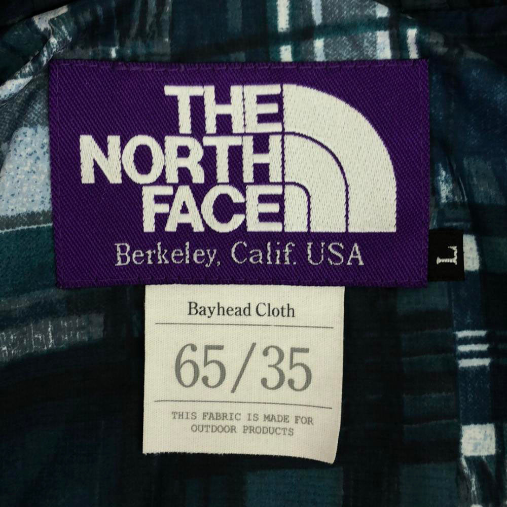 THE NORTH FACE ザノースフェイス NP2107 フード付き アウトドアジャケット L ブルー 裏地チェック柄 アウトドア NP2107N メンズ