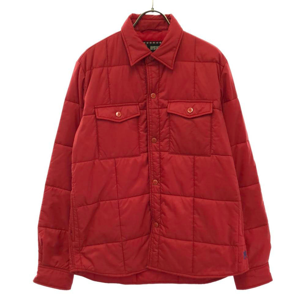 HYSTERIC GLAMOUR ヒステリックグラマー 日本製 0243AH12 ロゴ刺繍 中綿ジャケット L レッド メンズ