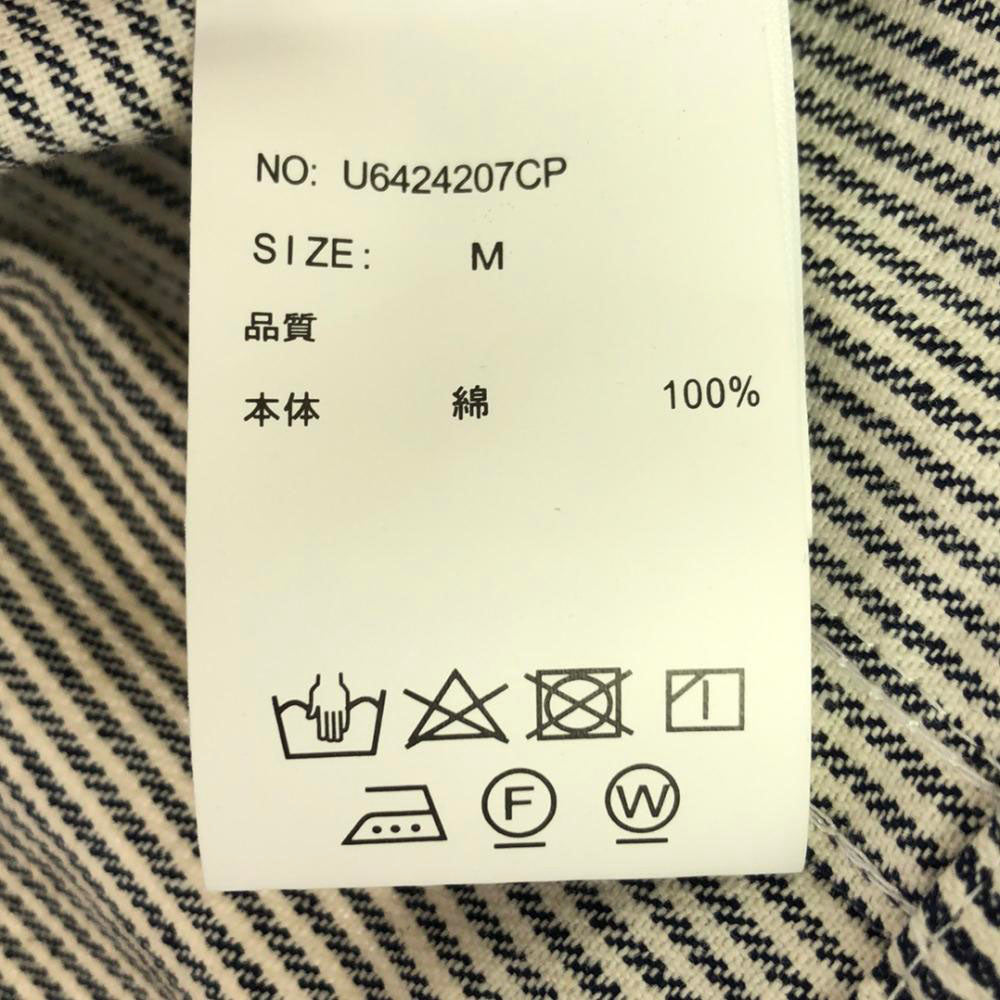 UNIVERSAL OVERALL ユニバーサルオーバーオール ヒッコリーストライプ カバーオール M ネイビー×ホワイト レディース