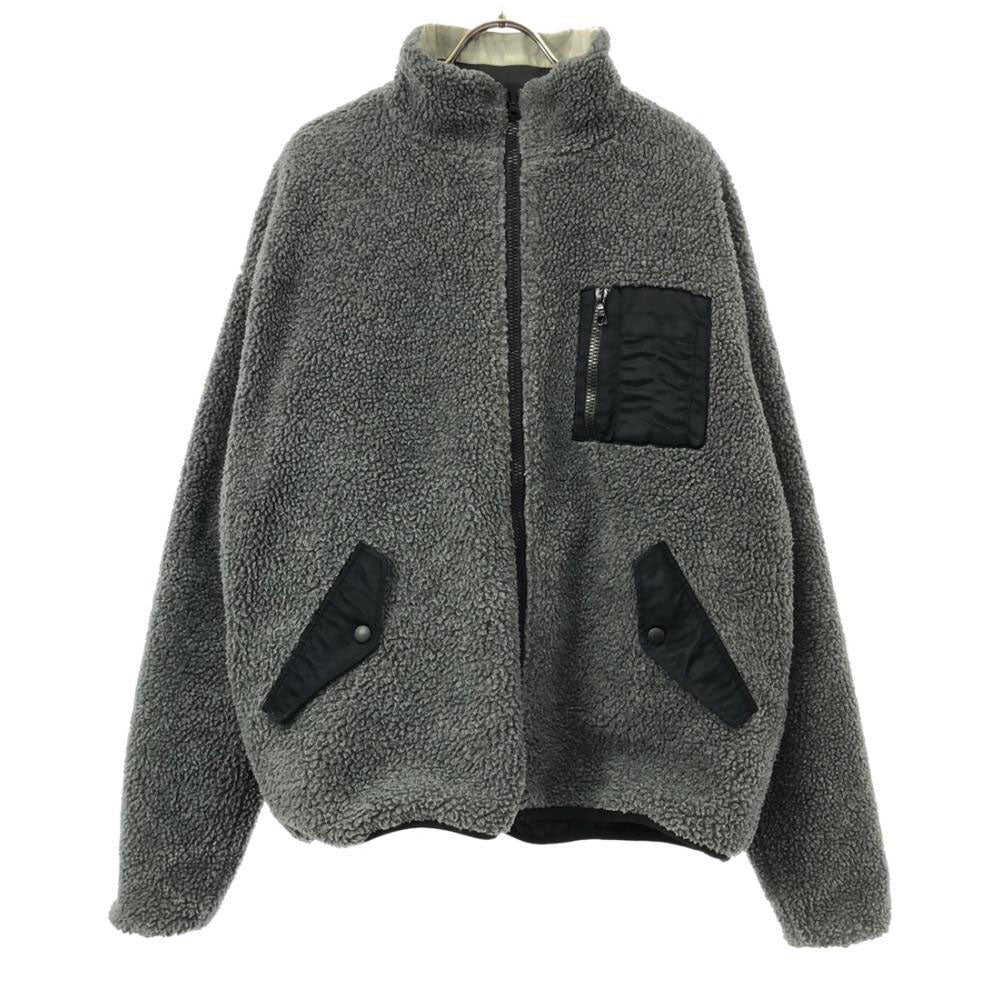 ジョンエリオット ボアジャケット グレー×ブラック リバーシブル メンズ