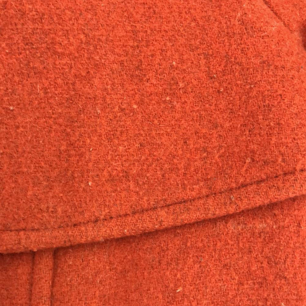 バーバリーロンドンブルーレーベル 三陽商会 ウールブレンド ダッフルコート 38 オレンジ 裏チェック レディース