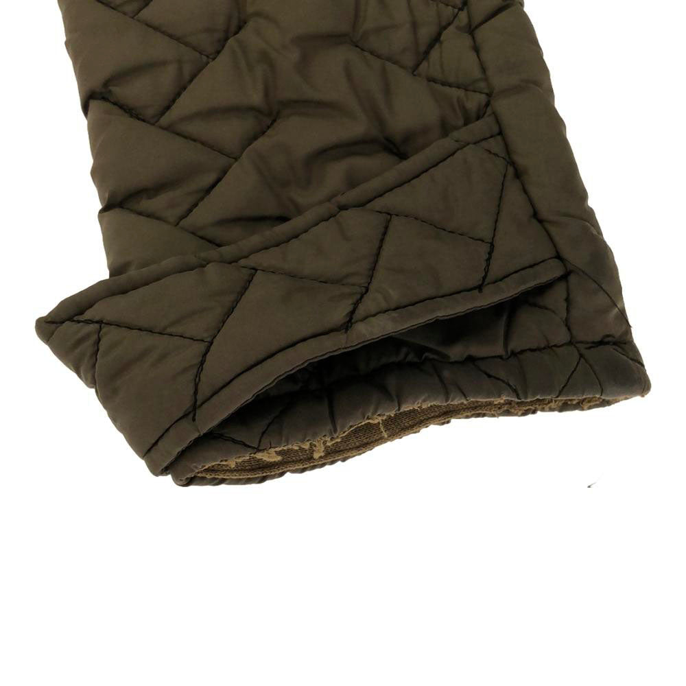 mizuiro ind ミズイロインド フーデッド キルティングコート M カーキグリーン レディース
