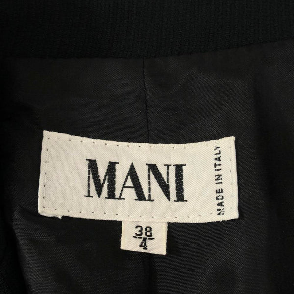 マニ イタリア製 パンツスーツ 上下 セットアップ 38 ブラック MANI 肩パット入 レディース