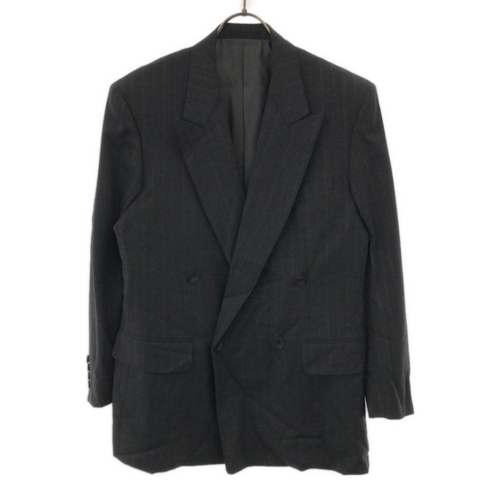 Burberrys バーバリーズ 90s 三陽商会 日本製 ウール オールド ストライプ柄 スーツ 上下 セットアップ A4 90-78-165 チャコールグレー ダブル仕上げ メンズ