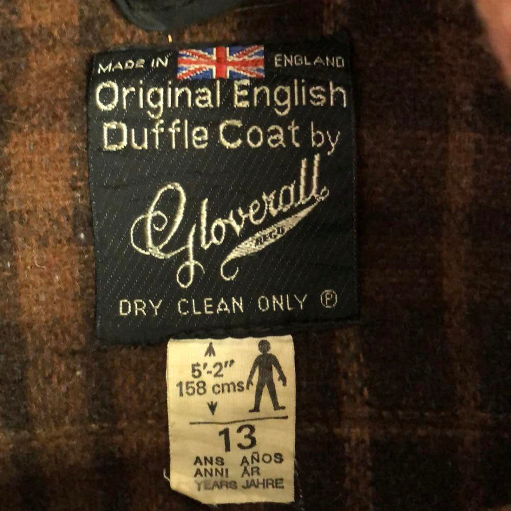 Gloverall グローバーオール 60s 70s イングランド製 ウールブレンド ヴィンテージ ダッフルコート 13 ブラウン キッズ