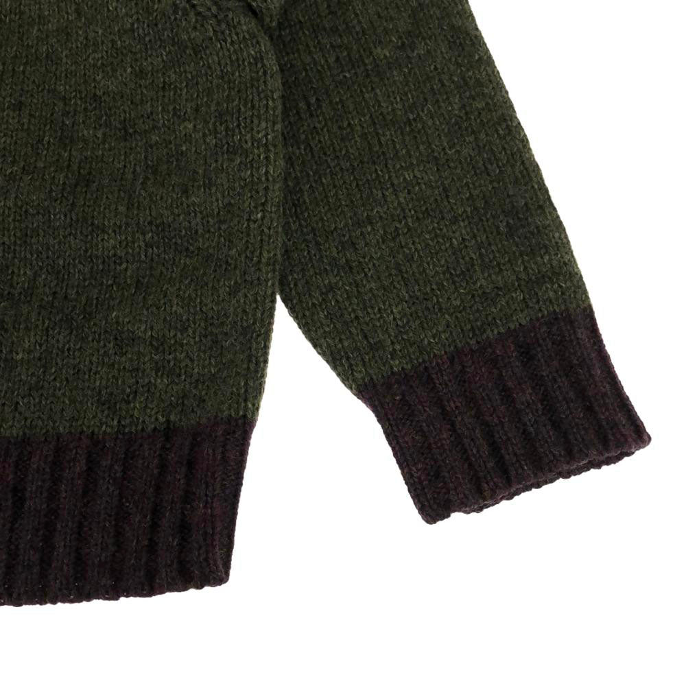 GAP ギャップ 90s ウール オールド 衿付き ニットカーディガン M グリーン×パープル レディース