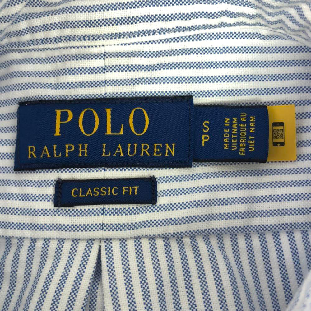 ポロラルフローレン ロゴ刺繍 長袖 オックスフォード ボタンダウンシャツ SP ブルー×ホワイト POLO RALPH LAUREN メンズ