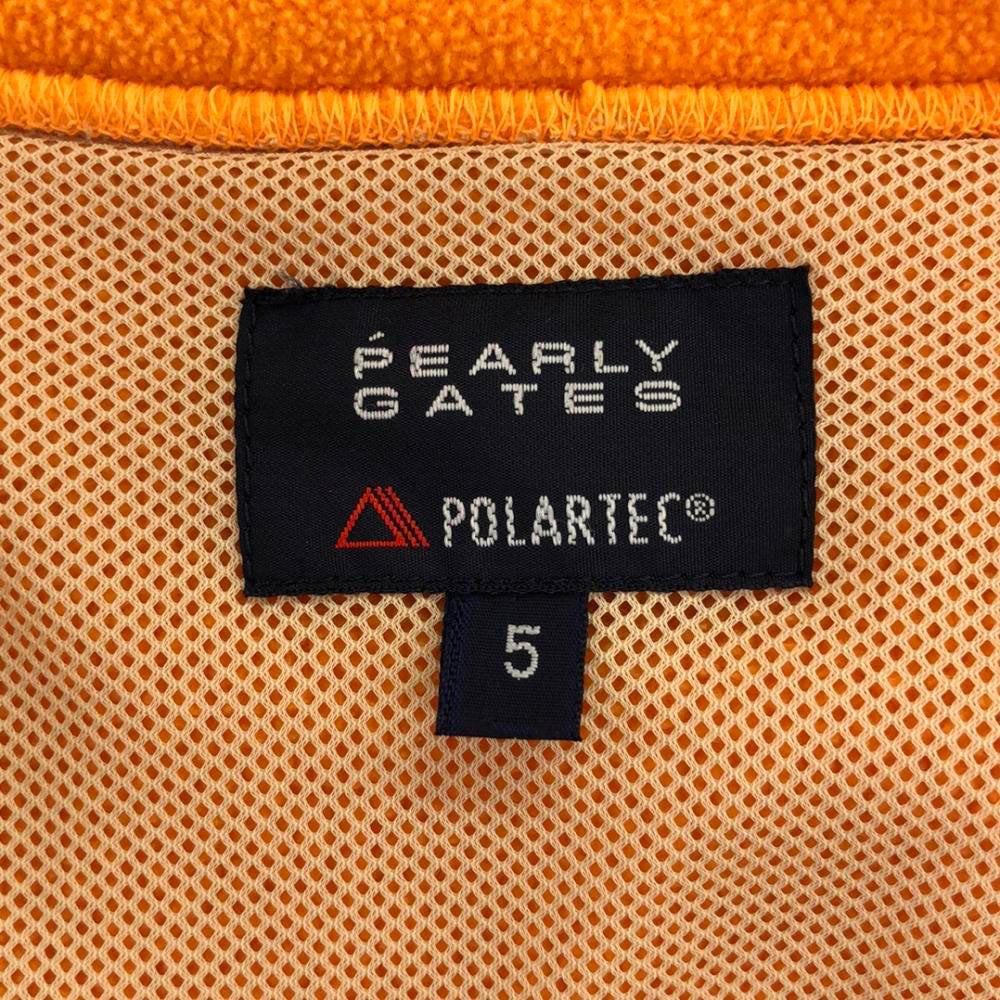 PEARLY GATES パーリーゲイツ ロゴ刺繍 ゴルフ フリースジャケット 5 オレンジ 裏メッシュ サムホール メンズ