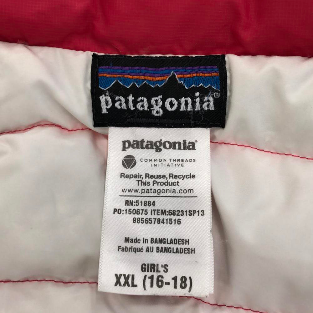 パタゴニア 68231SP13 キルティング ジップ ダウンジャケット XXL ピンク系 patagonia アウトドア キッズ
