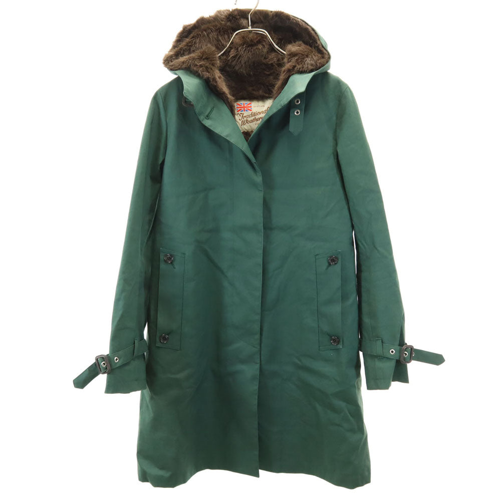 トラディショナルウェザーウェア フェイクファー ライナー付き ロングコート 34 グリーン Traditional Weatherwear レディース