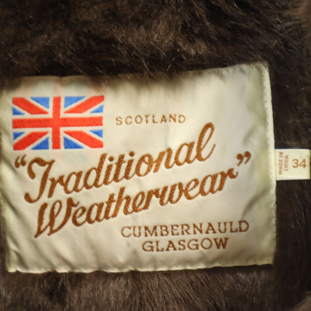 トラディショナルウェザーウェア フェイクファー ライナー付き ロングコート 34 グリーン Traditional Weatherwear レディース