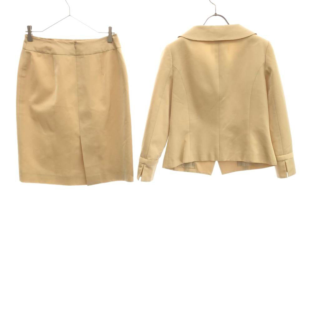 Rene ルネ 日本製 ウール シルクブレンド スカートスーツ 上下 セットアップ 38 ベージュ レディース