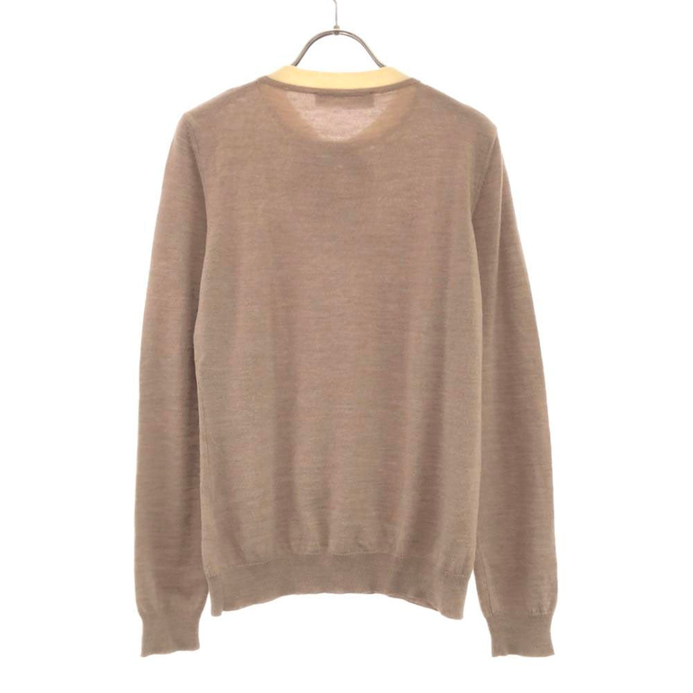 LOVEMOSCHINO ラブモスキーノ ウールブレンド 長袖 ニット 44 ベージュ×ホワイト セーター レディース