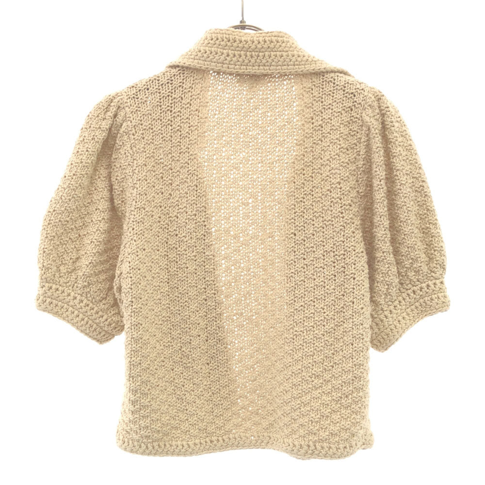 FOXEY フォクシー 半袖 コットン ニットカーディガン 40 ベージュ レディース