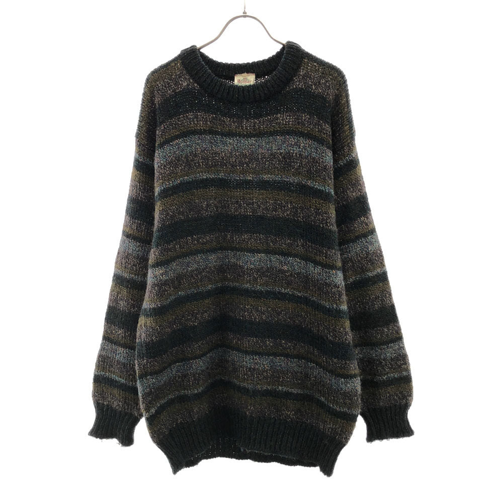 Bonner of Ireland ボナーオブアイルランド 80s 90s ウール オールド ボーダー 長袖 クルーネック ニット L グリーン系 セーター メンズ