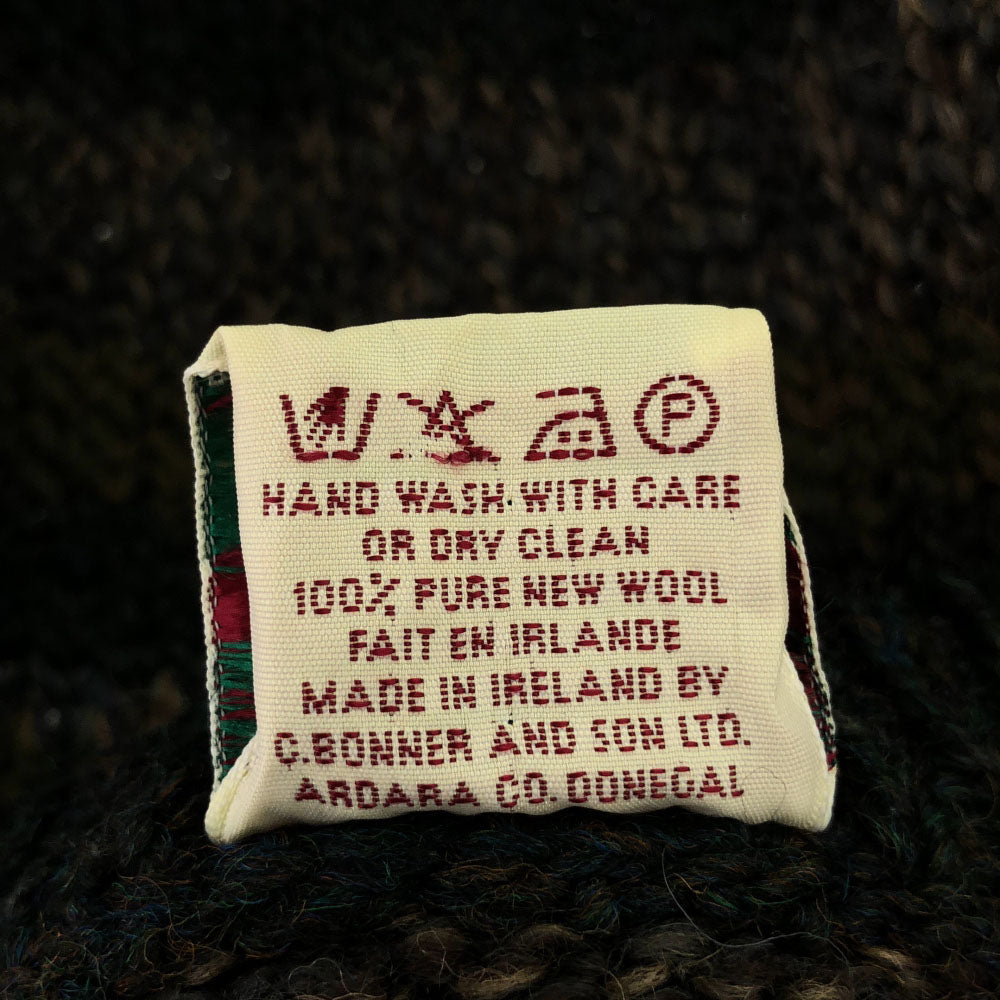 Bonner of Ireland ボナーオブアイルランド 80s 90s ウール オールド ボーダー 長袖 クルーネック ニット L グリーン系 セーター メンズ