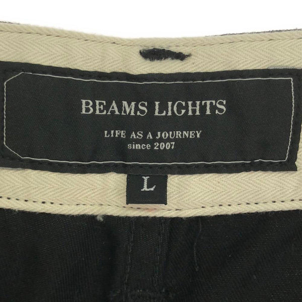 未使用 ビームスライツ 日本製 コットンパンツ L ブラック BEAMS LIGHTS タグ付き ボタンフライ メンズ