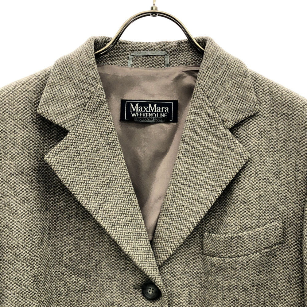 マックスマーラ ウイークエンドライン イタリア製 ウールブレンド テーラードジャケット 42 グレー系 サイドベンツ レディース