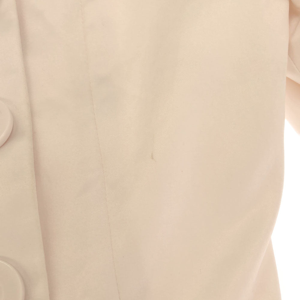 Desigual デシグアル ボタニカル ロゴ刺繍 スタンドカラー コート 36 ホワイト系 裏地付き ストレッチ入り レディース