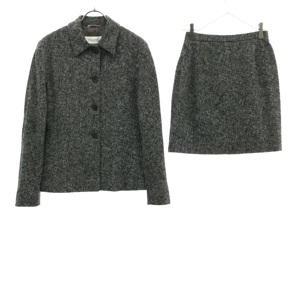 MAX MARA マックスマーラ イタリア製 ウールブレンド スカートスーツ 上下 セットアップ 38 グレー系 裏地付き バックジップ レディース