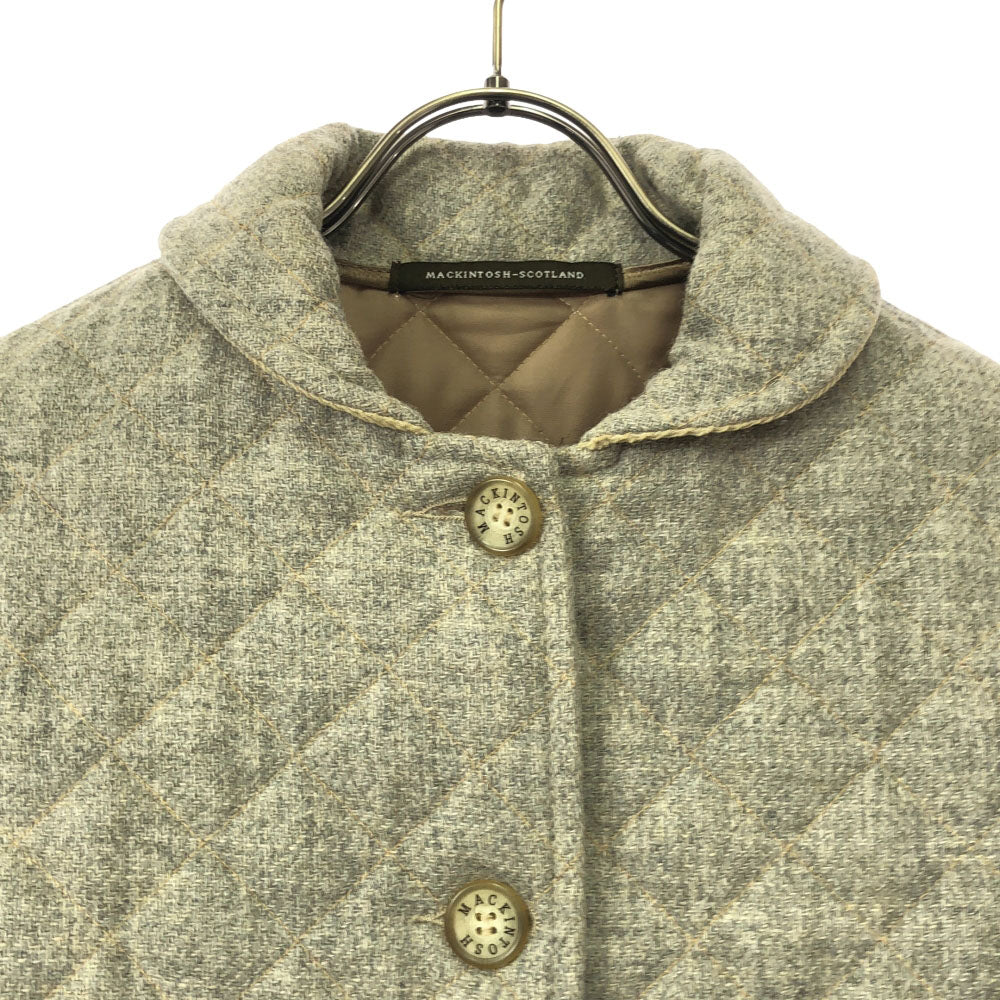 マッキントッシュスコットランド イギリス製 ウール キルティングコート 34 ベージュ系 MACKINTOSH SCOTLAND レディース