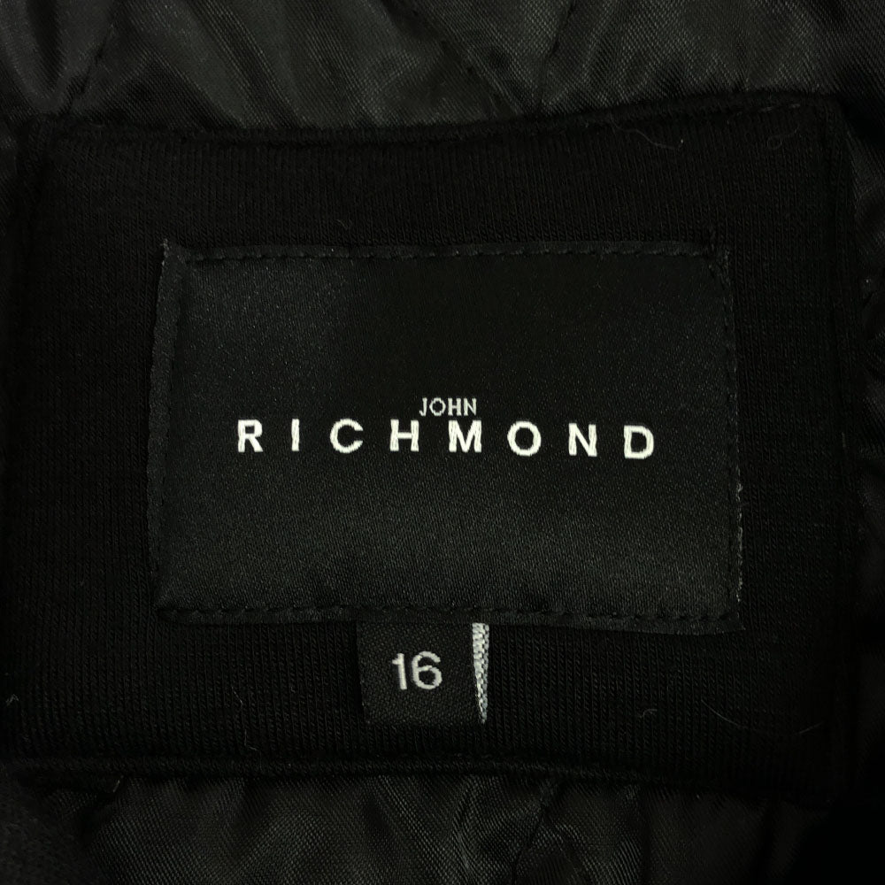 JOHN RICHMOND リッチモンド フード付き スタジャン 16 ブラック系 裏キルティング 中綿 メンズ