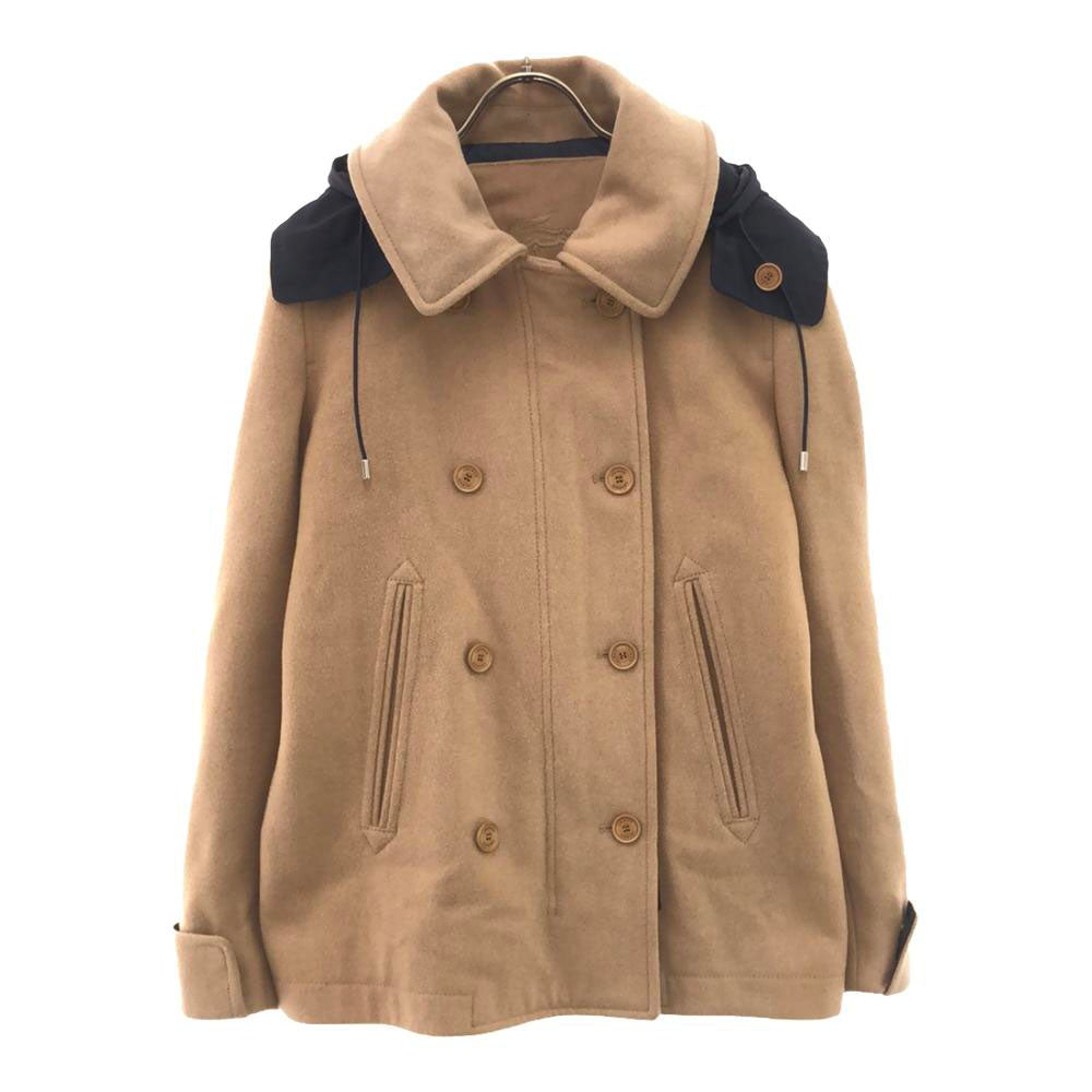 LACOSTE ラコステ ウールブレンド ロング ピーコート 38 ベージュ レディース