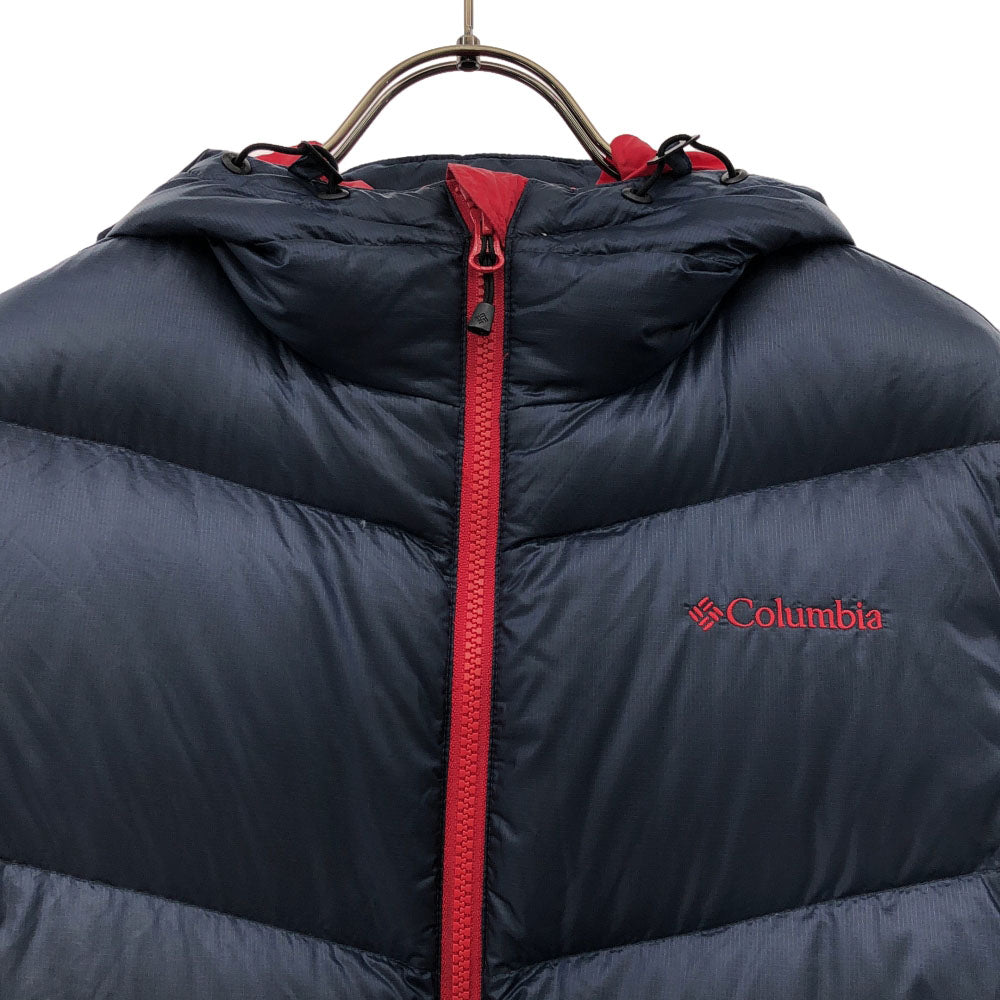 コロンビア RN69724 ロゴ刺繍 長袖 ダウンジャケット M ネイビー Columbia アウトドア レディース