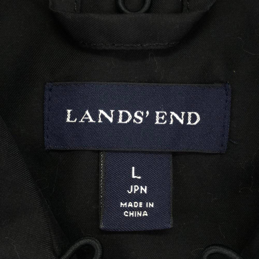 ランズエンド トレンチコート L ネイビー LANDS' END ベルト付 レディース