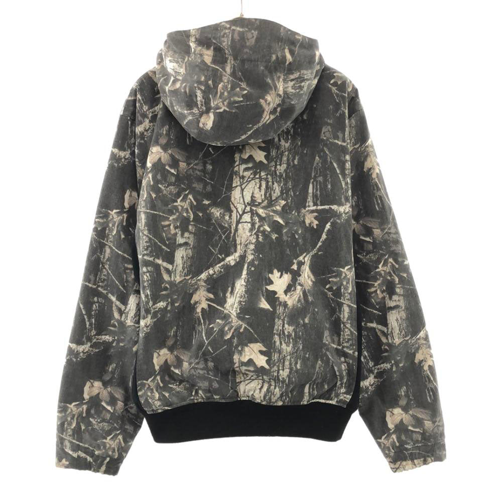 Columbia コロンビア PM3408 ボタニカル柄 フーディジャケット M ブラック×グレー系 アウトドア 裏フリース 中綿 メンズ