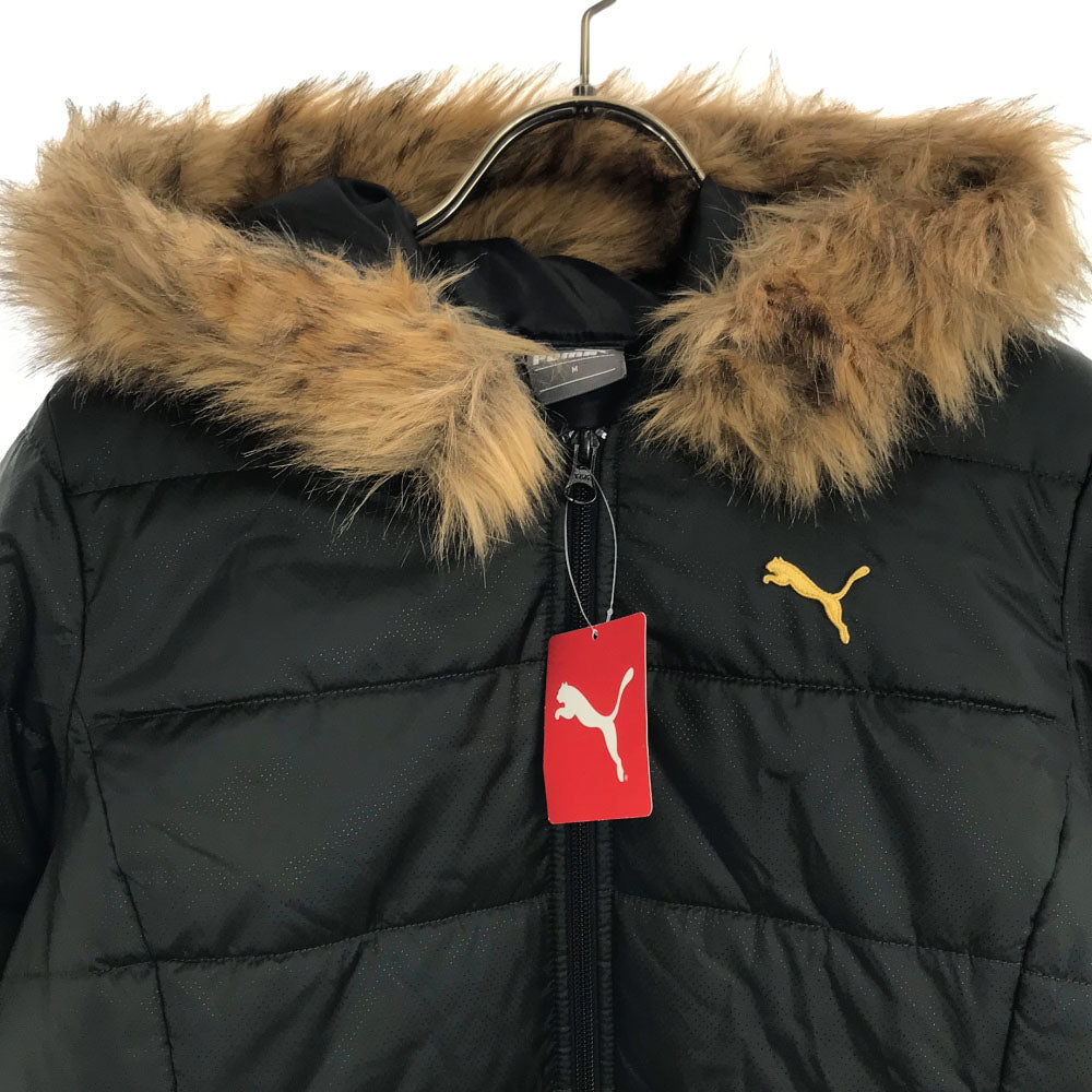 未使用 プーマ ロゴ刺繍 パッデド コート M ブラック PUMA 中綿 スポーツウェア レディース