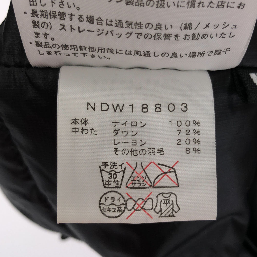 ザノースフェイス NDW18803 ロゴ刺繍 スタンドカラー ダウンジャケット M ブラック THE NORTH FACE アウトドア レディース