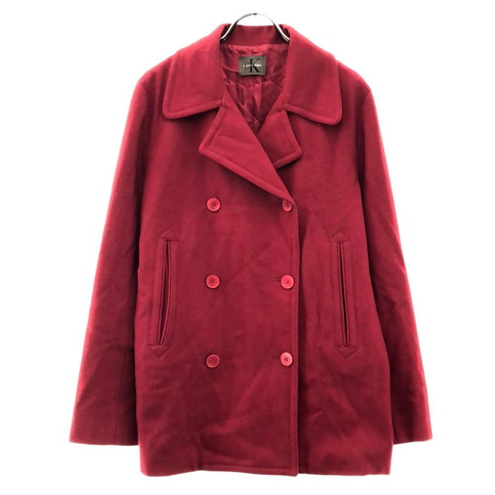 Calvin klein カルバンクライン 90s USA製 ウールブレンド オールド ピーコート S レッド レディース