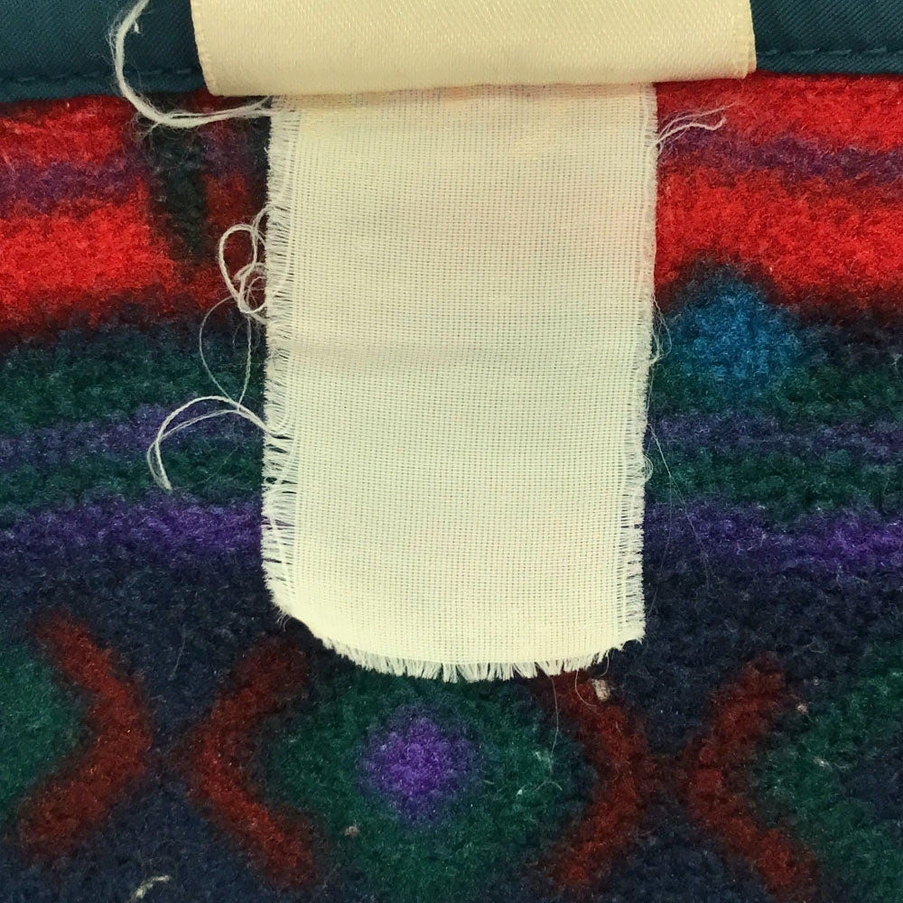 L.L.Bean エルエルビーン 80s ヴィンテージ 総柄 フリースジャケット グリーン×レッド アウトドア メンズ