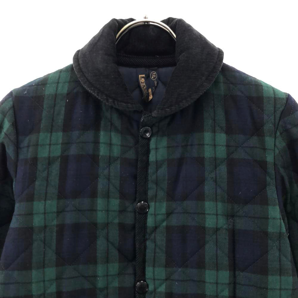 LAVENHAM ラベンハム 英国製 タータンチェック キルティングジャケット 34 グリーン×ネイビー レディース
