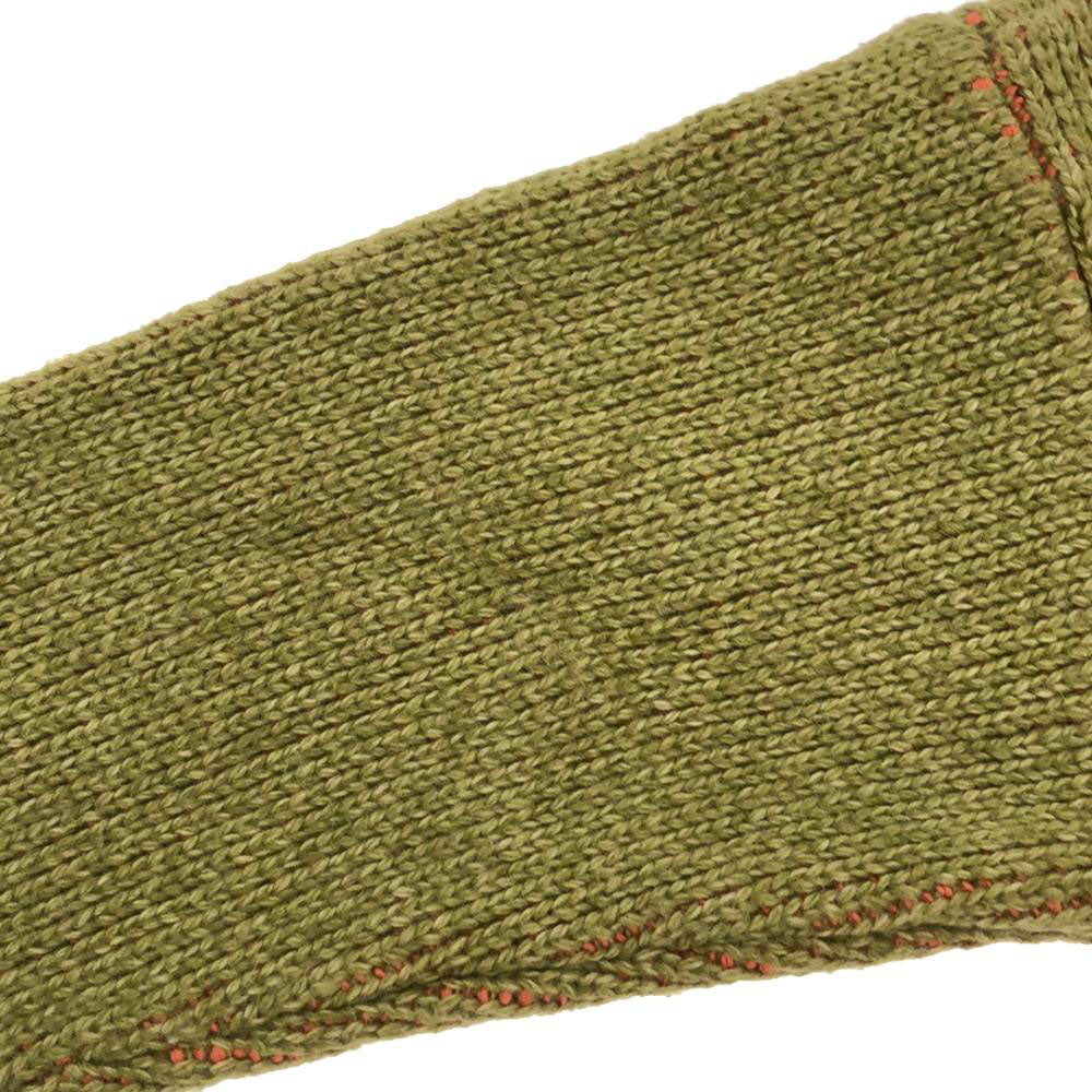 シーセム 花柄 長袖 セーター L グリーン系×オレンジ系 ニット レディース