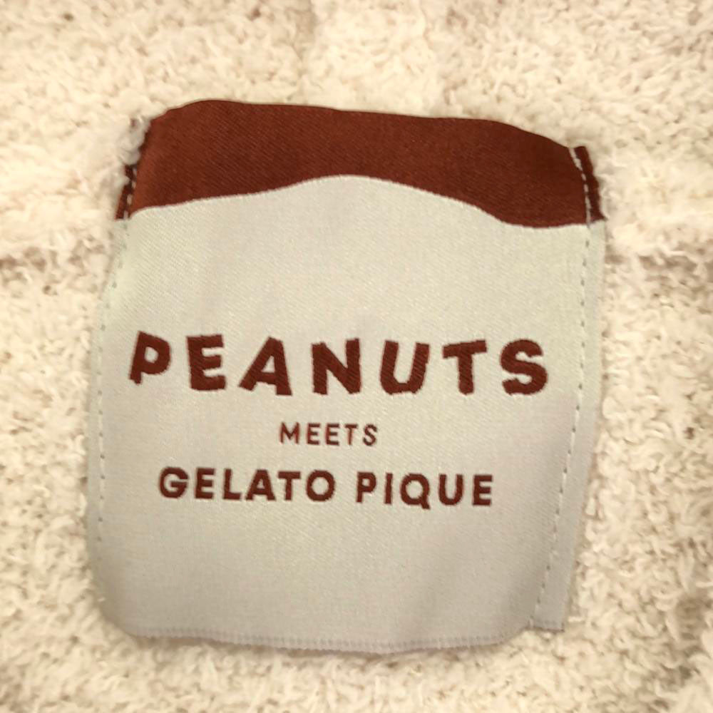 ジェラートピケ ピーナッツ コラボ スヌーピー 長袖 ワンピース ルームウェア F ベージュ系 gelato pique スヌーピー PEANUTS レディース