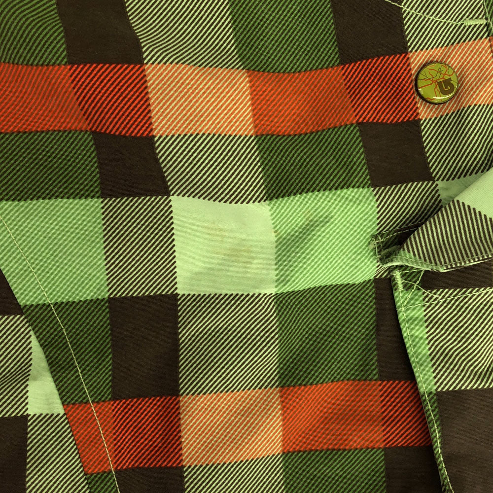 BURTON バートン 刺繍 スノーボード カーゴパンツ S グリーン×オレンジ 裏メッシュ ベンチレーション 裾ファスナー メンズ