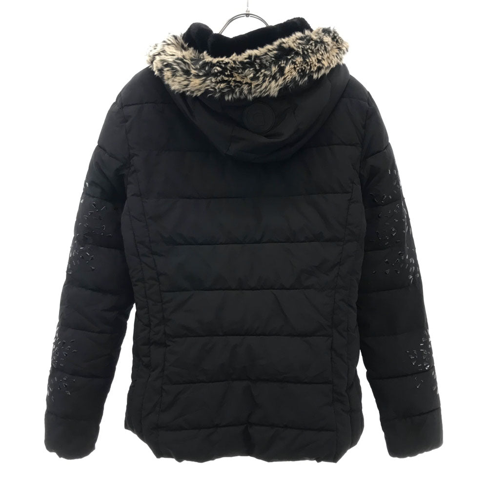 Desigual デシグアル ファーフード付き 中綿ジャケット S ブラック 裏ボア レディース
