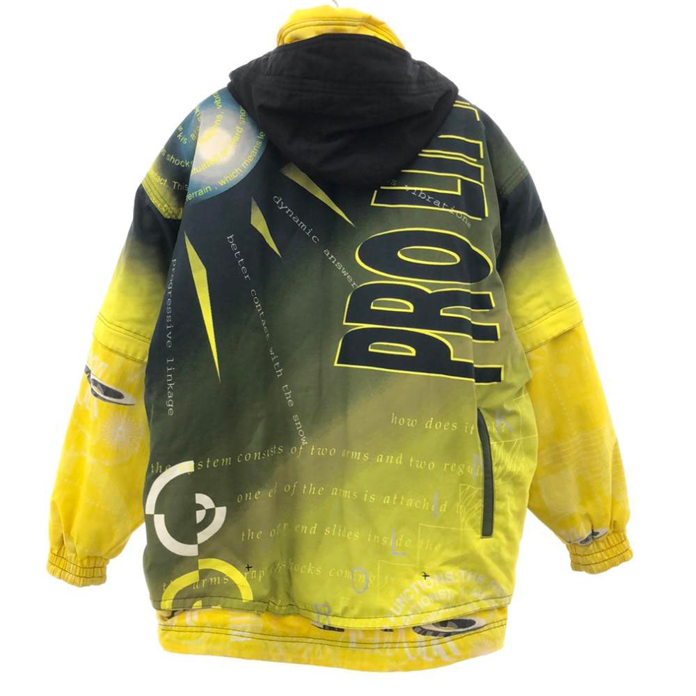 SALOMON サロモン UNISEX 総柄 スノーボード 中綿ジャケット L イエロー系 スノーウェア 裏メッシュ メンズ