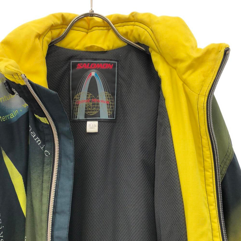 SALOMON サロモン UNISEX 総柄 スノーボード 中綿ジャケット L イエロー系 スノーウェア 裏メッシュ メンズ